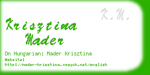 krisztina mader business card